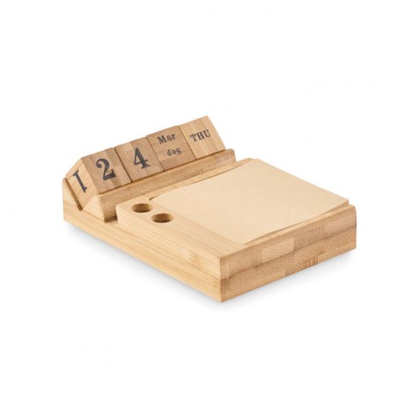 BOOTOP  - Bamboo Desktop Calendar with Phone Holder and Pen Slots
