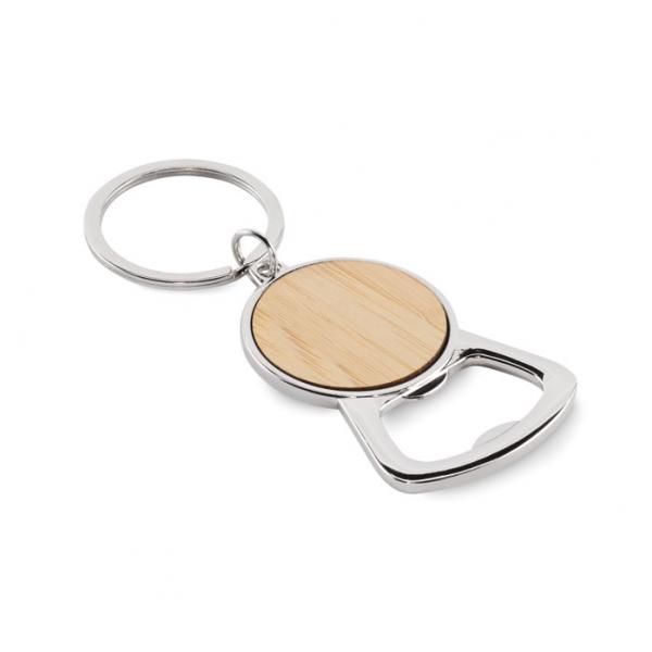 KEYPOP - Metal Bottle Opener Key Ring with Bamboo Detail