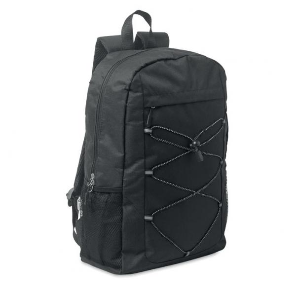 HIGE - 600D RPET Backpack with Zipper Pocket and Mesh Sides