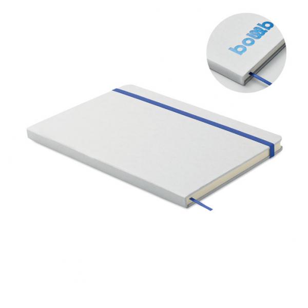 ROUTE WHITE – A5 recycled notebook with hard white cover and 160 pages