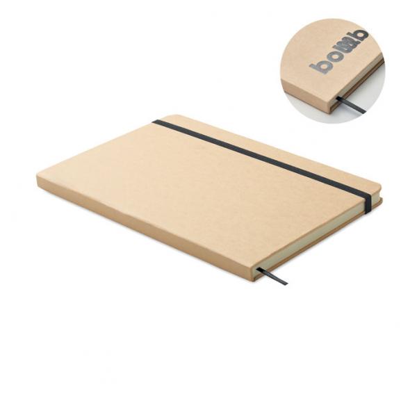 ROUTE – A5 eco notebook with hard recycled cover and elastic strap