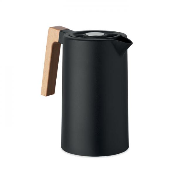Servir 1L Vacuum Jug in Recycled Stainless Steel with Wooden Handle