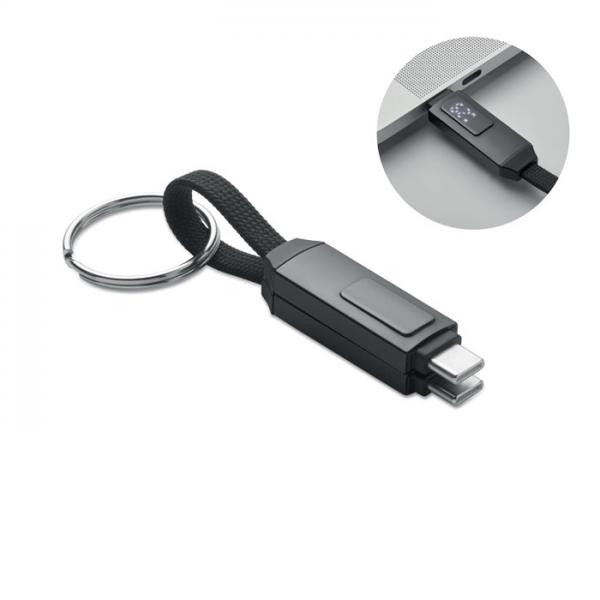 Keysto 60W Type-C to Type-C Cable with LED Display and Keyring